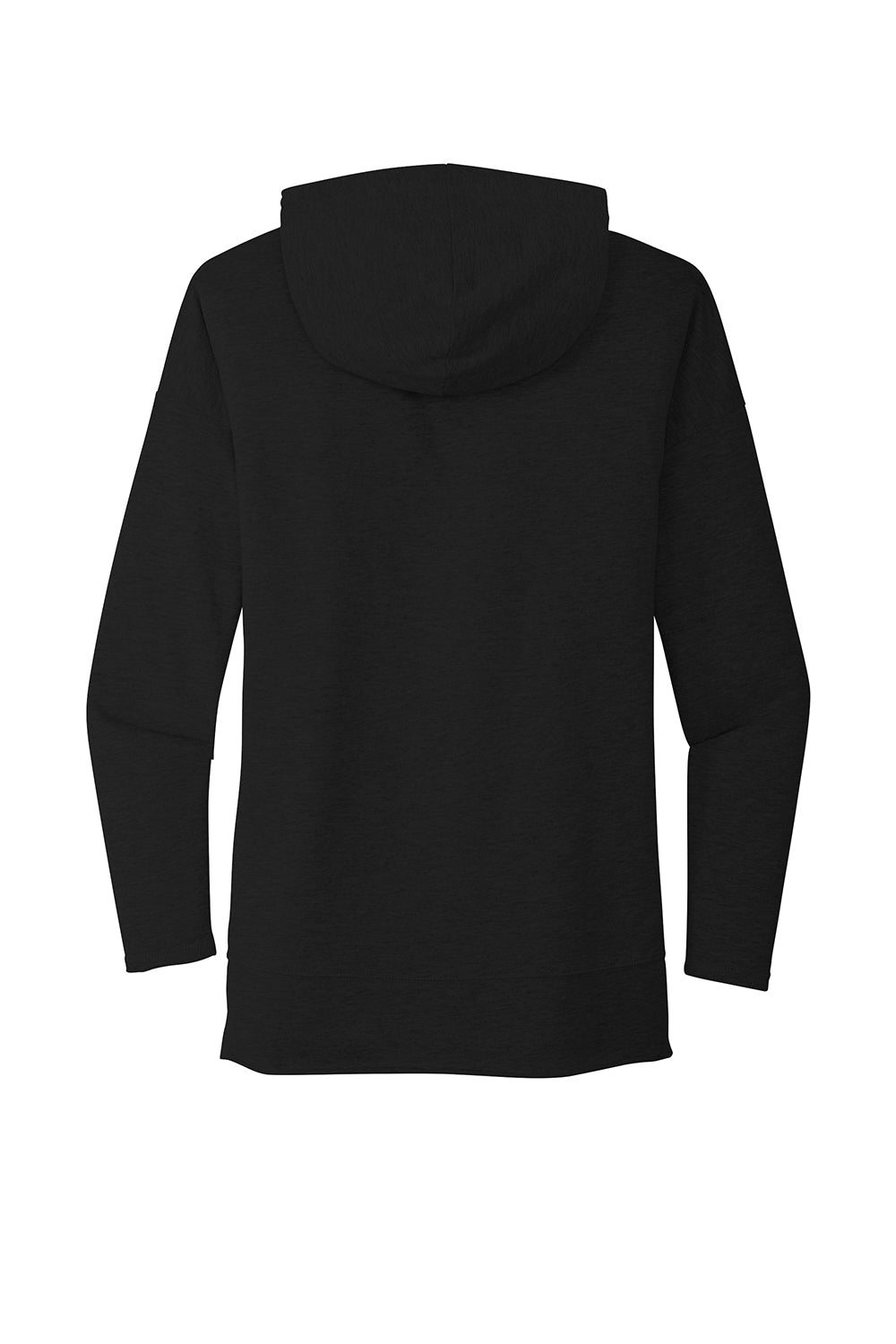 District DT671 Womens French Terry Hooded T-Shirt Hoodie Black Flat Back