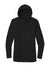 District DT671 Womens French Terry Hooded T-Shirt Hoodie Black Flat Front