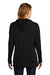 District DT671 Womens French Terry Hooded T-Shirt Hoodie Black Model Back