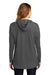 District DT671 Womens French Terry Hooded T-Shirt Hoodie Washed Coal Grey Model Back