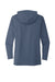 District DT671 Womens French Terry Hooded T-Shirt Hoodie Washed Indigo Blue Flat Back