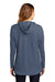 District DT671 Womens French Terry Hooded T-Shirt Hoodie Washed Indigo Blue Model Back