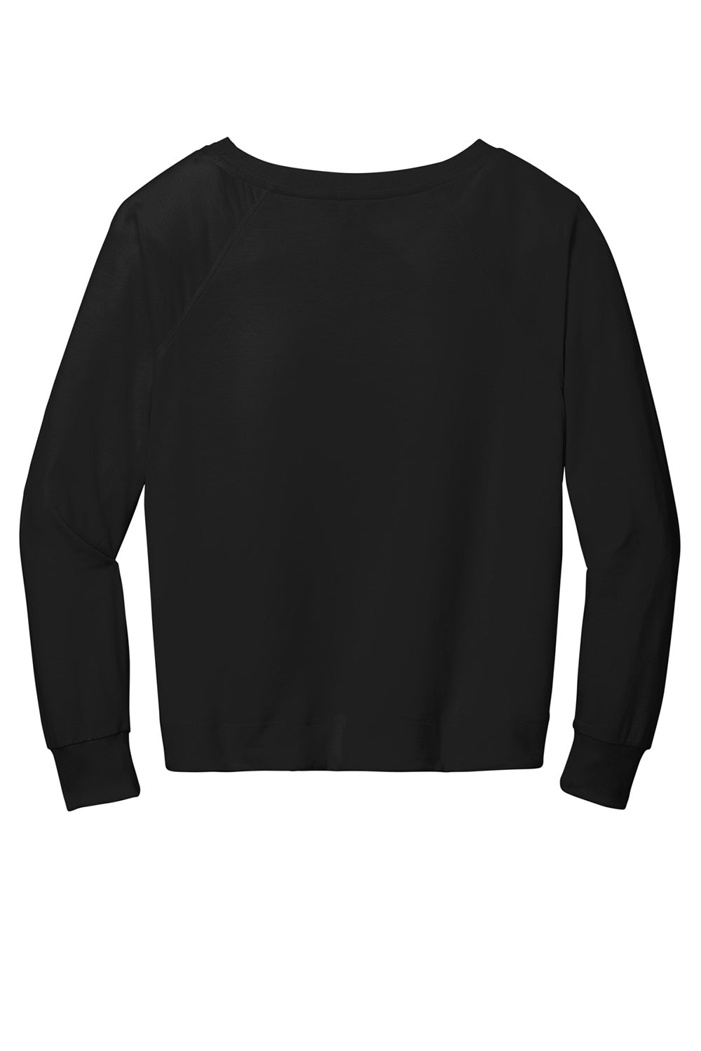 District DT672 Womens French Terry Crewneck Sweatshirt Black Flat Back