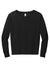 District DT672 Womens French Terry Crewneck Sweatshirt Black Flat Front