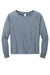 District DT672 Womens French Terry Crewneck Sweatshirt Heather Flint Blue Flat Front