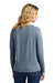 District DT672 Womens French Terry Crewneck Sweatshirt Heather Flint Blue Model Back