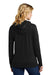 District DT673 Womens French Terry Full Zip Hooded Sweatshirt Hoodie Black Model Back