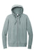 District DT673 Womens French Terry Full Zip Hooded Sweatshirt Hoodie Heather Flint Blue Flat Front