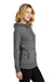 District DT673 Womens French Terry Full Zip Hooded Sweatshirt Hoodie Washed Coal Grey Model Side