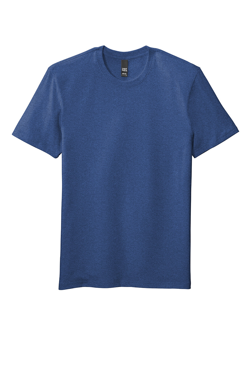 District DT7500 Mens Flex Short Sleeve Crewneck T-Shirt Heather Deep Royal Blue Flat Front