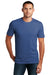 District DT7500 Mens Flex Short Sleeve Crewneck T-Shirt Heather Deep Royal Blue Model Front