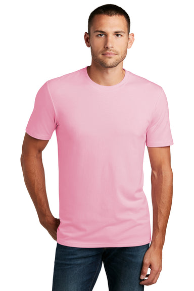 District DT7500 Mens Flex Short Sleeve Crewneck T-Shirt Lilac Pink Model Front