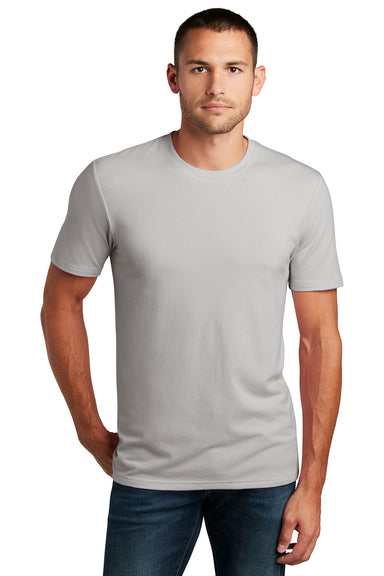 District DT7500 Mens Flex Short Sleeve Crewneck T-Shirt Silver Grey Mist Model Front