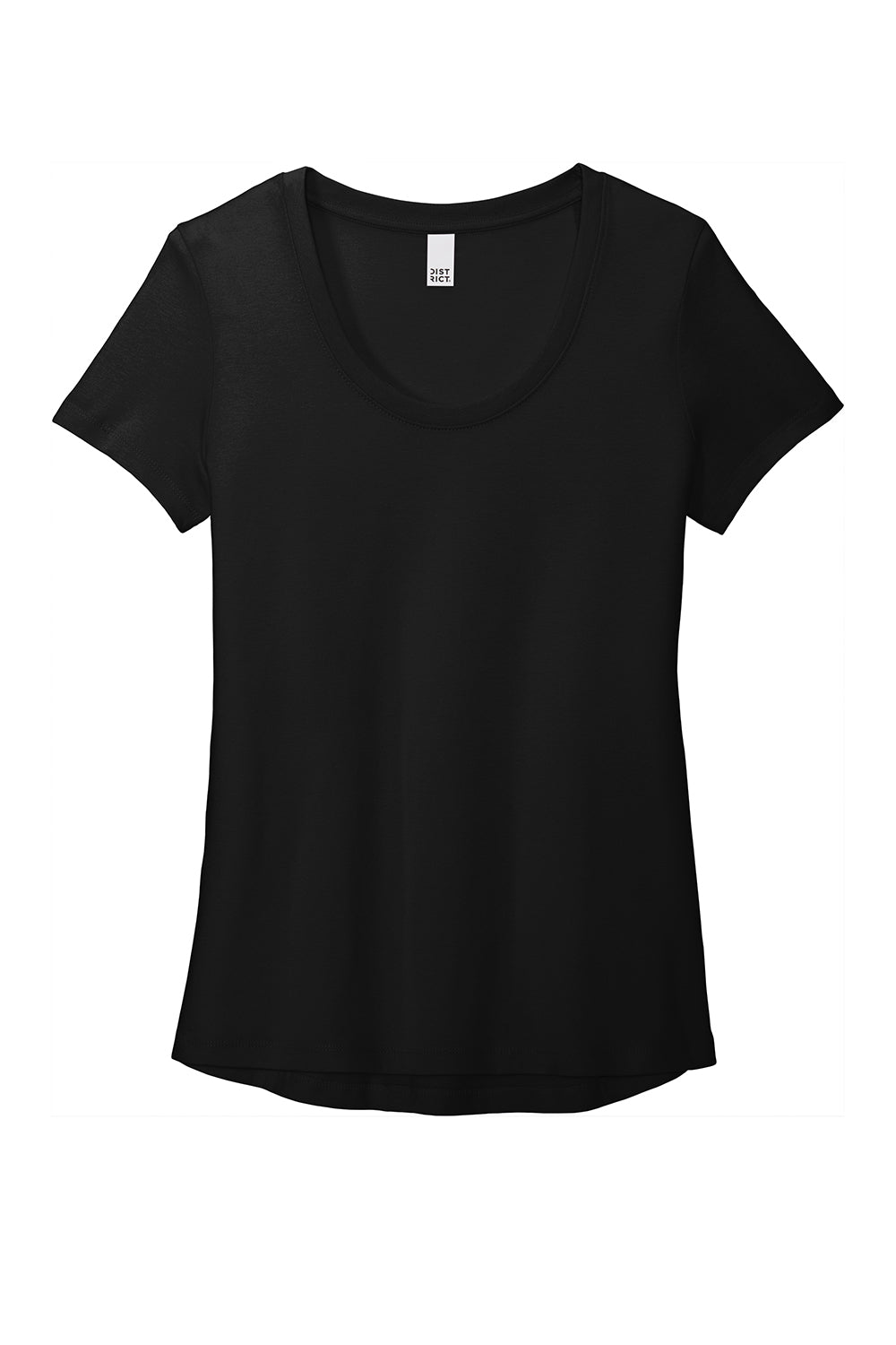 District DT7501 Womens Flex Short Sleeve Scoop Neck T-Shirt Black Flat Front