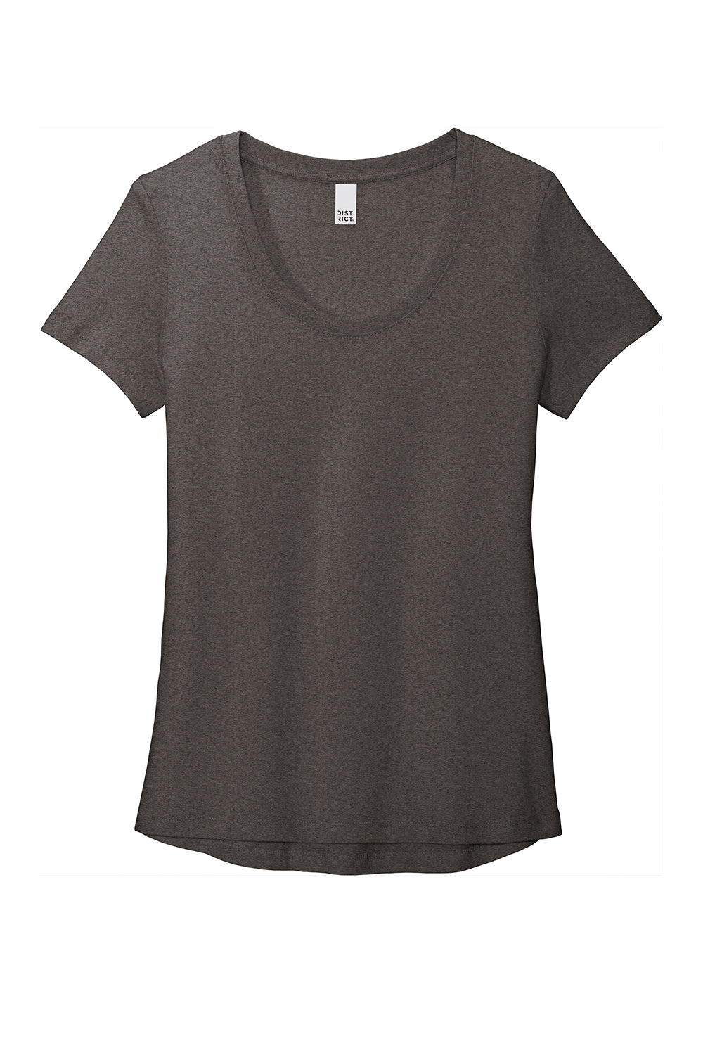 District DT7501 Womens Flex Short Sleeve Scoop Neck T-Shirt Heather Charcoal Grey Flat Front