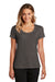 District DT7501 Womens Flex Short Sleeve Scoop Neck T-Shirt Heather Charcoal Grey Model Front