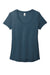 District DT7501 Womens Flex Short Sleeve Scoop Neck T-Shirt Heather Neptune Blue Flat Front