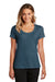 District DT7501 Womens Flex Short Sleeve Scoop Neck T-Shirt Heather Neptune Blue Model Front