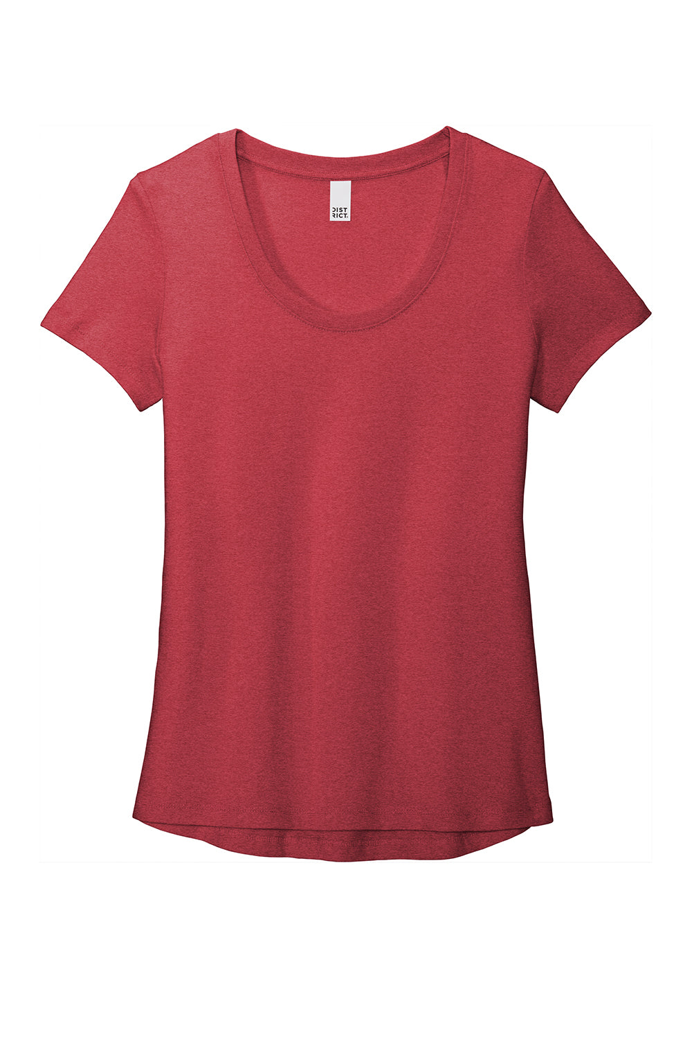 District DT7501 Womens Flex Short Sleeve Scoop Neck T-Shirt Heather Red Flat Front