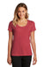 District DT7501 Womens Flex Short Sleeve Scoop Neck T-Shirt Heather Red Model Front