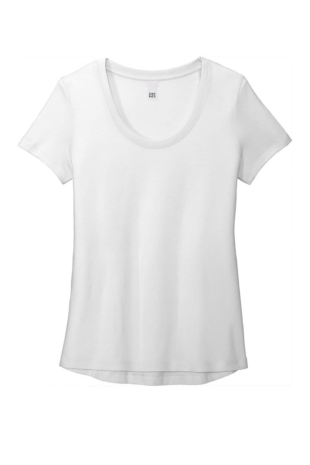 District DT7501 Womens Flex Short Sleeve Scoop Neck T-Shirt White Flat Front