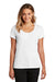 District DT7501 Womens Flex Short Sleeve Scoop Neck T-Shirt White Model Front