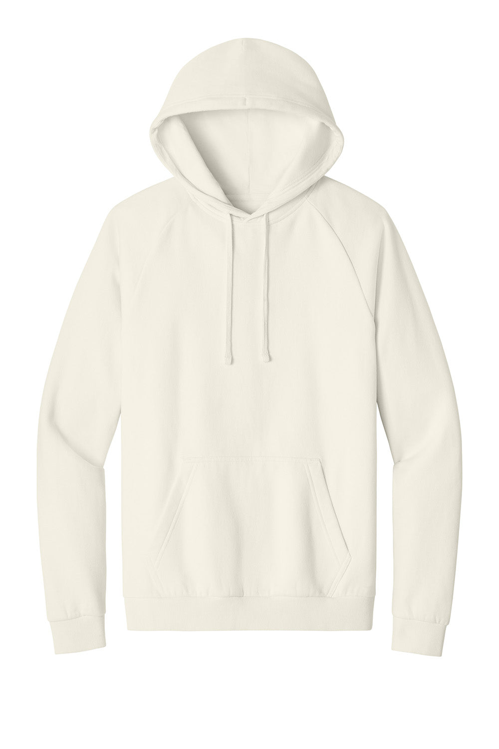 District DT7800 Mens Cloud Fleece Hooded Sweatshirt Hoodie Gardenia Flat Front