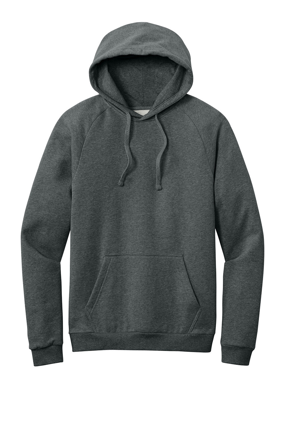 District DT7800 Mens Cloud Fleece Hooded Sweatshirt Hoodie Heather Charcoal Grey Flat Front