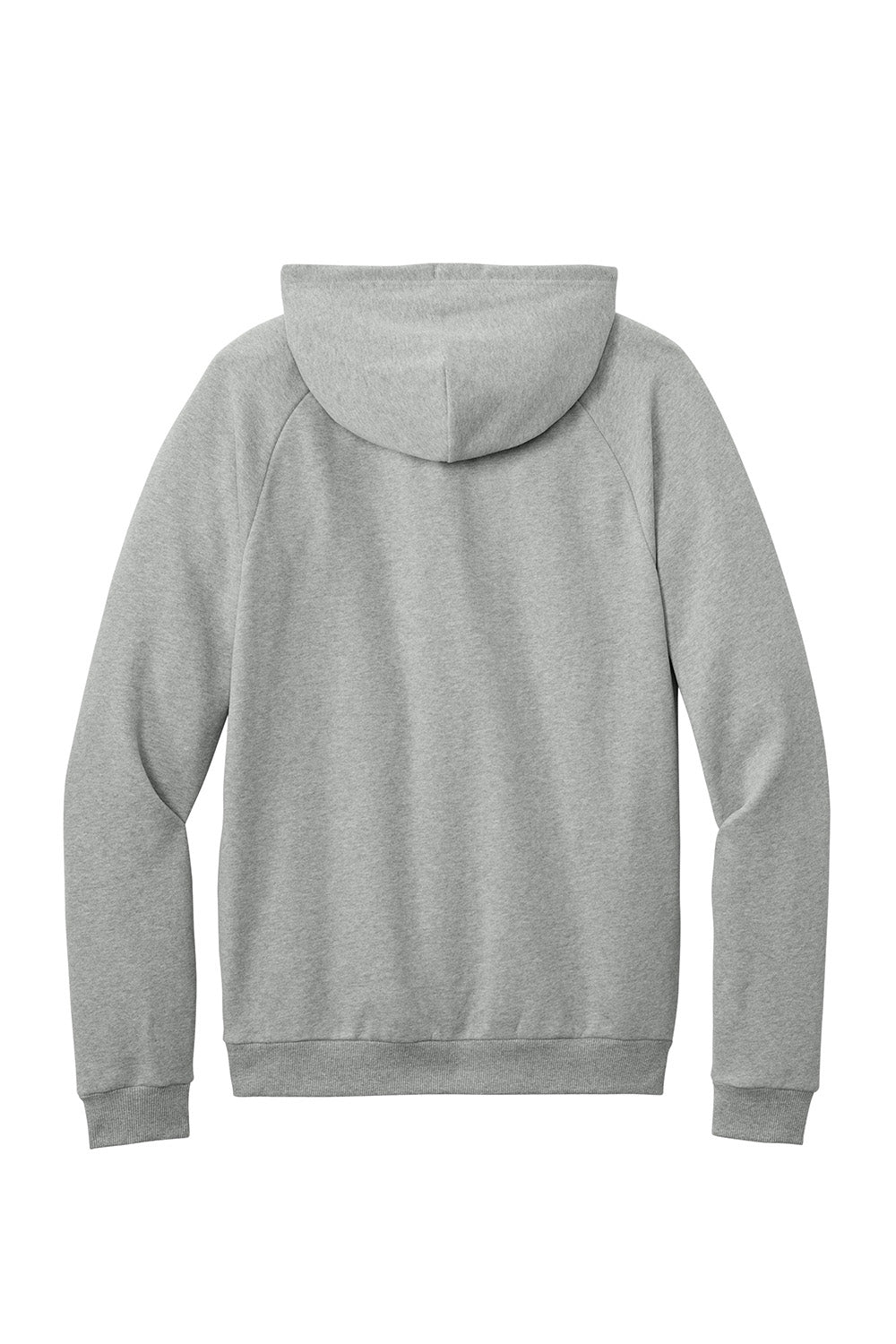 District DT7800 Mens Cloud Fleece Hooded Sweatshirt Hoodie Heather Steel Grey Flat Back