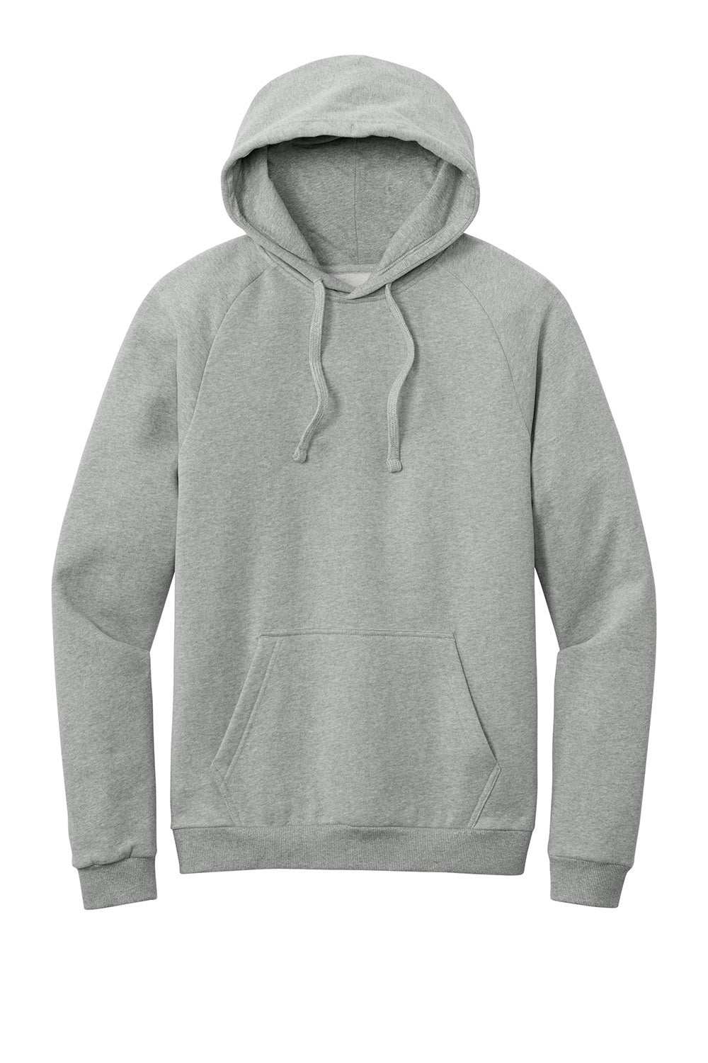 District DT7800 Mens Cloud Fleece Hooded Sweatshirt Hoodie Heather Steel Grey Flat Front