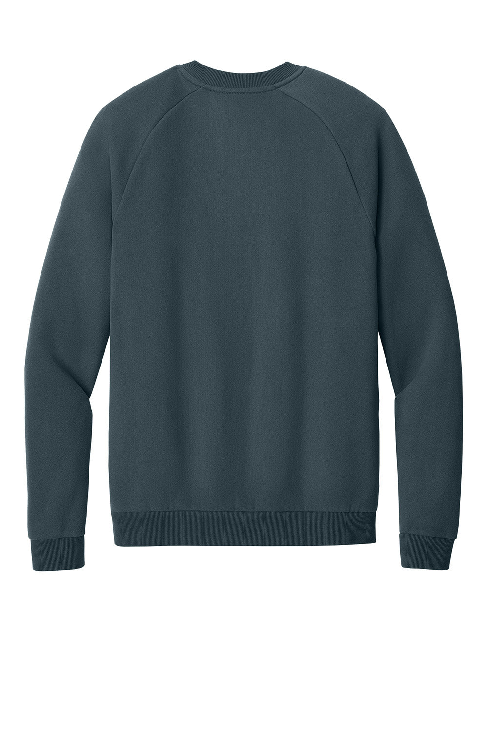 District DT7804 Mens Cloud Fleece Crewneck Sweatshirt Deep Steel Blue Flat Back