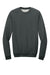 District DT7804 Mens Cloud Fleece Crewneck Sweatshirt Heather Charcoal Grey Flat Front