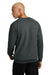 District DT7804 Mens Cloud Fleece Crewneck Sweatshirt Heather Charcoal Grey Model Back