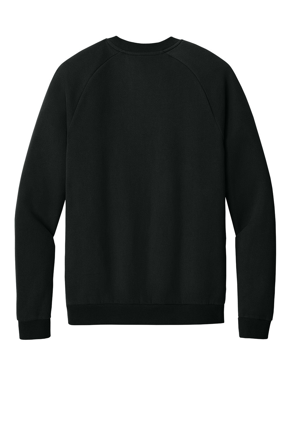 District DT7804 Mens Cloud Fleece Crewneck Sweatshirt Jet Black Flat Back