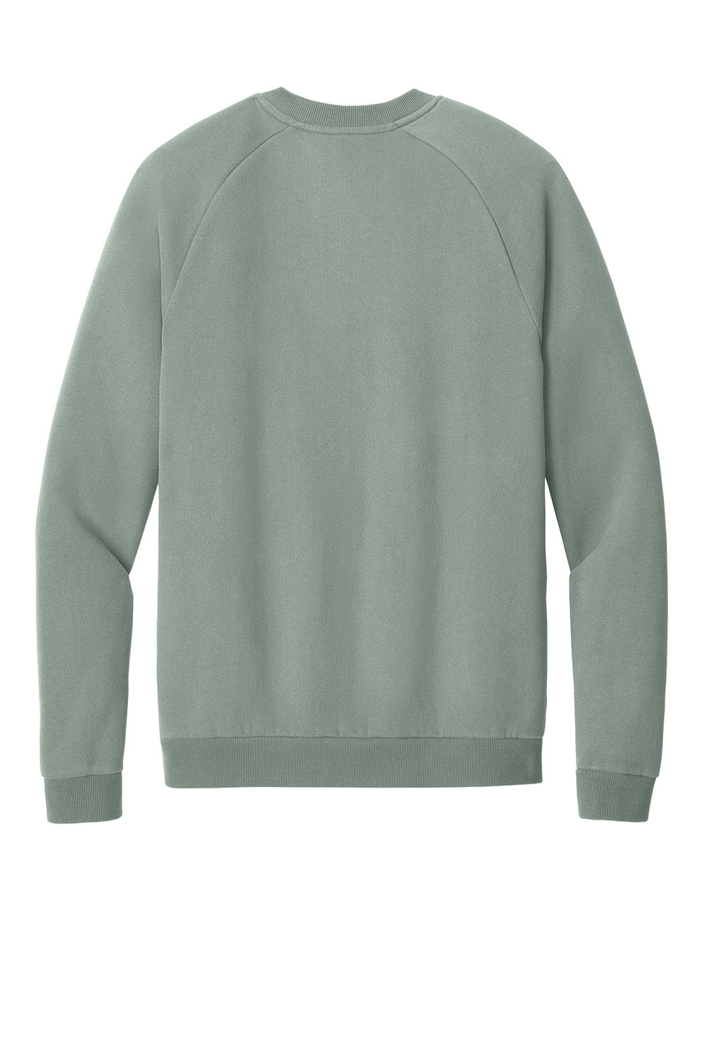 District DT7804 Mens Cloud Fleece Crewneck Sweatshirt Slate Green Flat Back