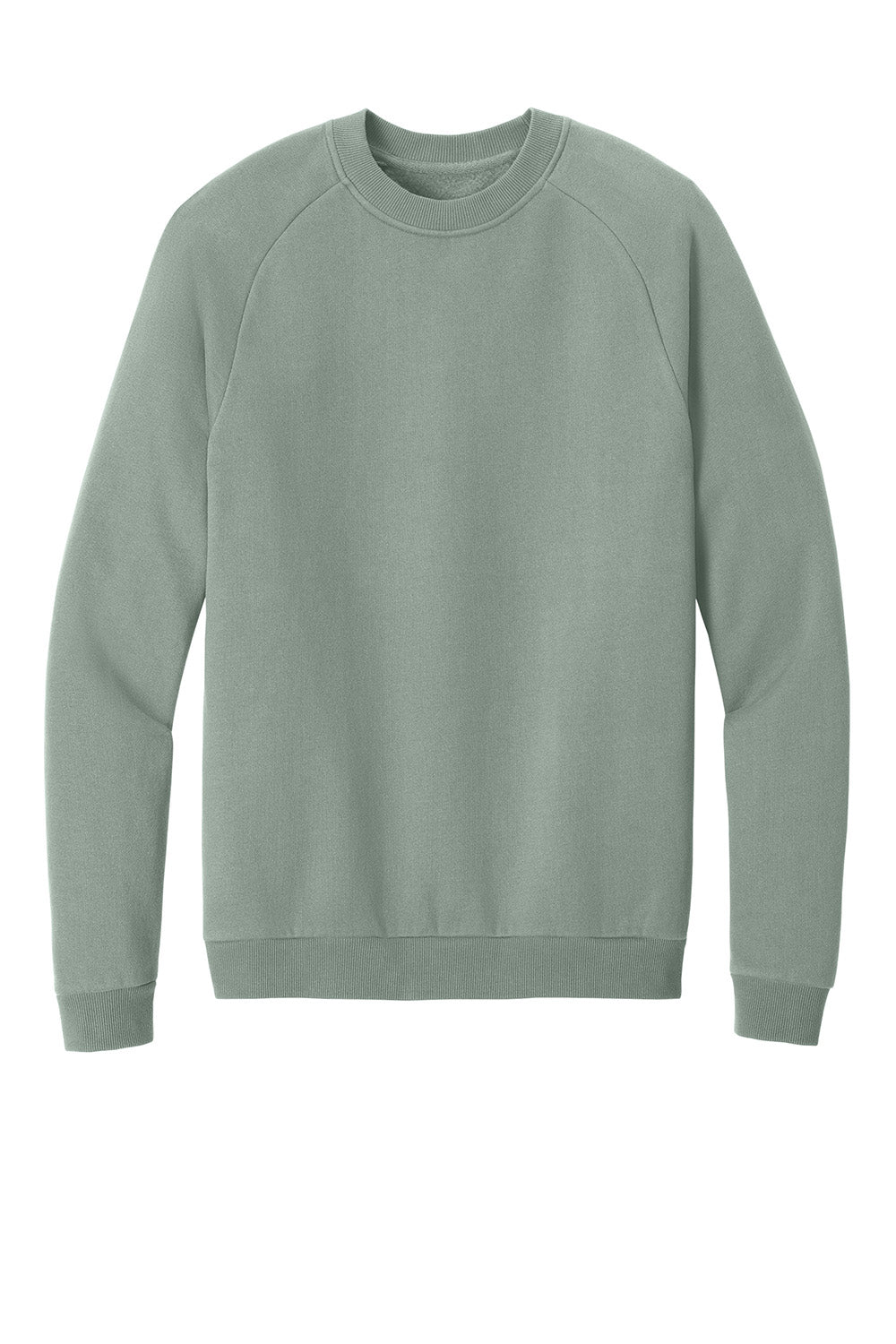 District DT7804 Mens Cloud Fleece Crewneck Sweatshirt Slate Green Flat Front