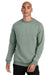 District DT7804 Mens Cloud Fleece Crewneck Sweatshirt Slate Green Model Front