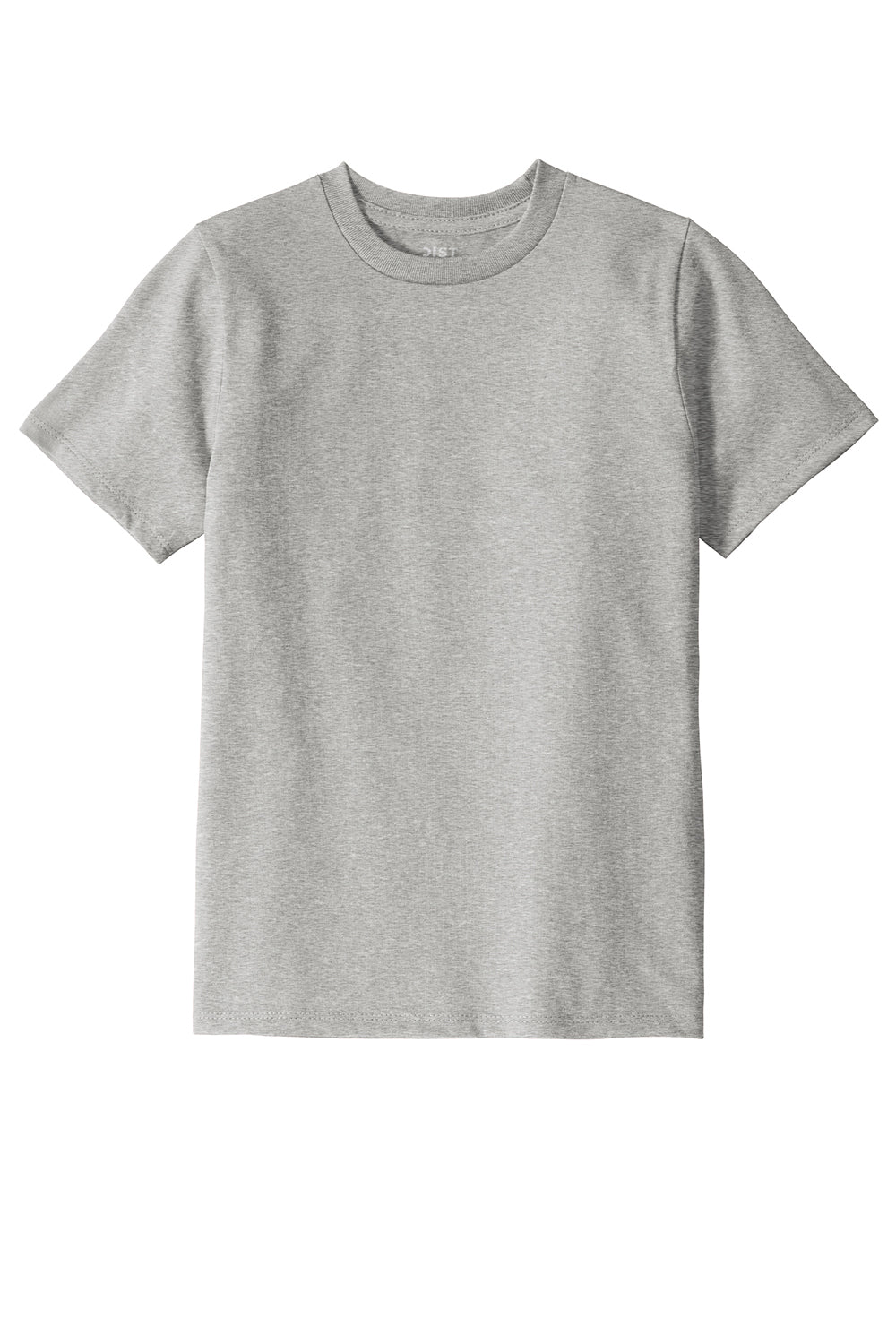 District DT8000Y Youth Re-Tee Short Sleeve Crewneck T-Shirt Heather Light Grey Flat Front