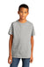 District DT8000Y Youth Re-Tee Short Sleeve Crewneck T-Shirt Heather Light Grey Model Front