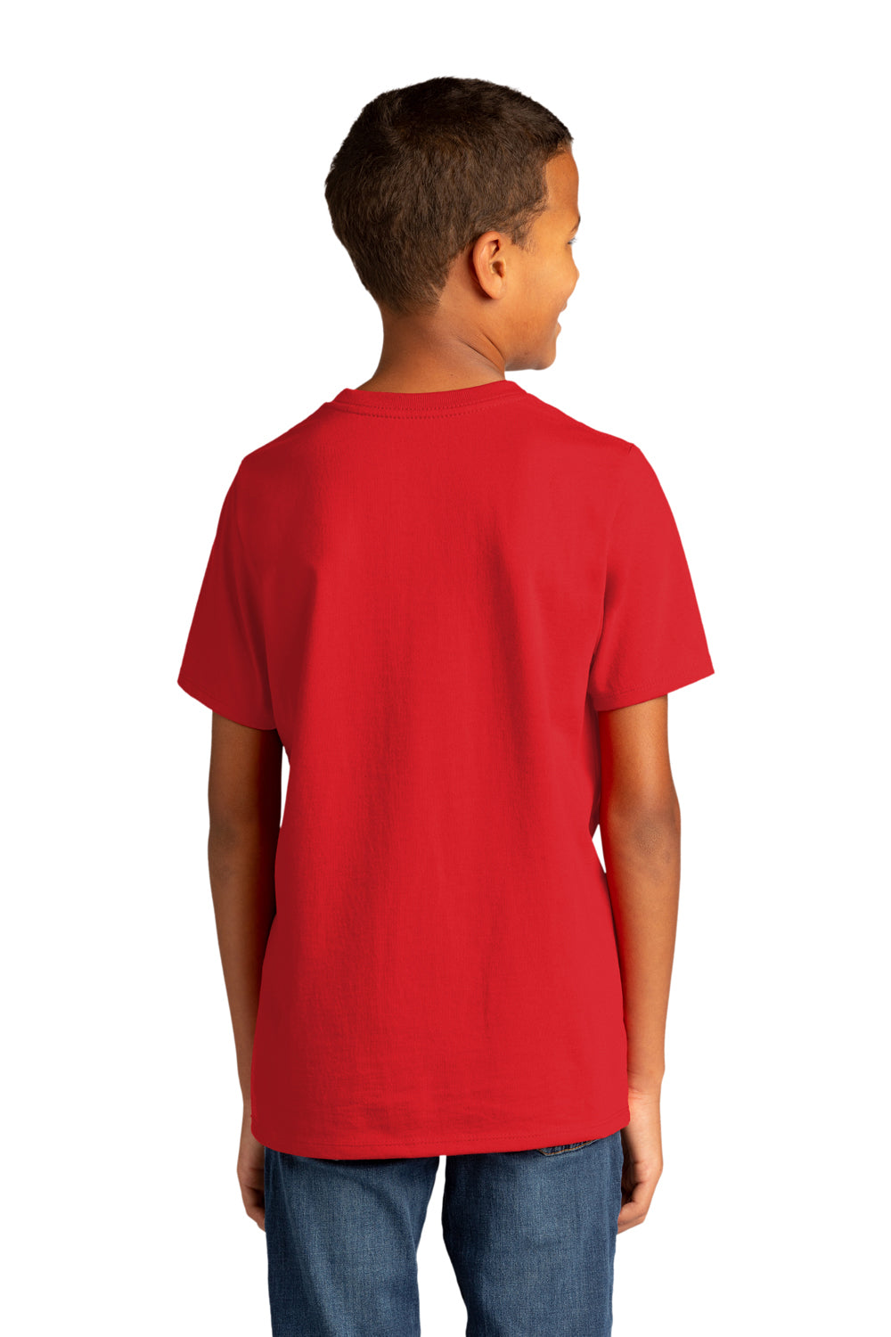 District DT8000Y Youth Re-Tee Short Sleeve Crewneck T-Shirt Ruby Red Model Back