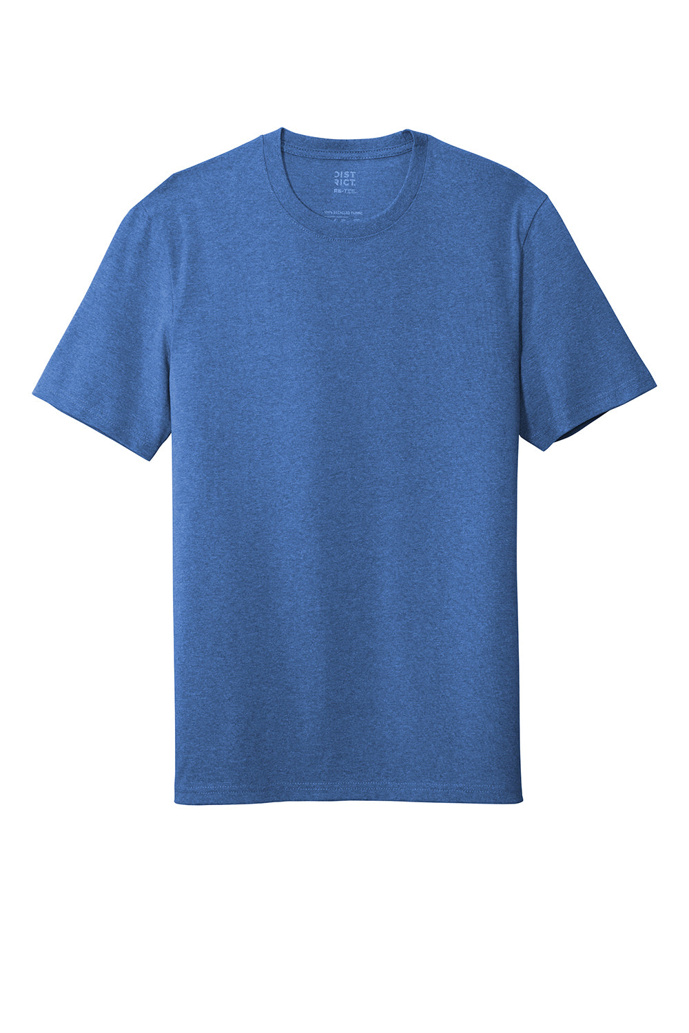 District DT8000 Mens Re-Tee Short Sleeve Crewneck T-Shirt Heather Blue Flat Front