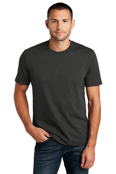 District DT8000 Mens Re-Tee Short Sleeve Crewneck T-Shirt Heather Charcoal Grey Model Front