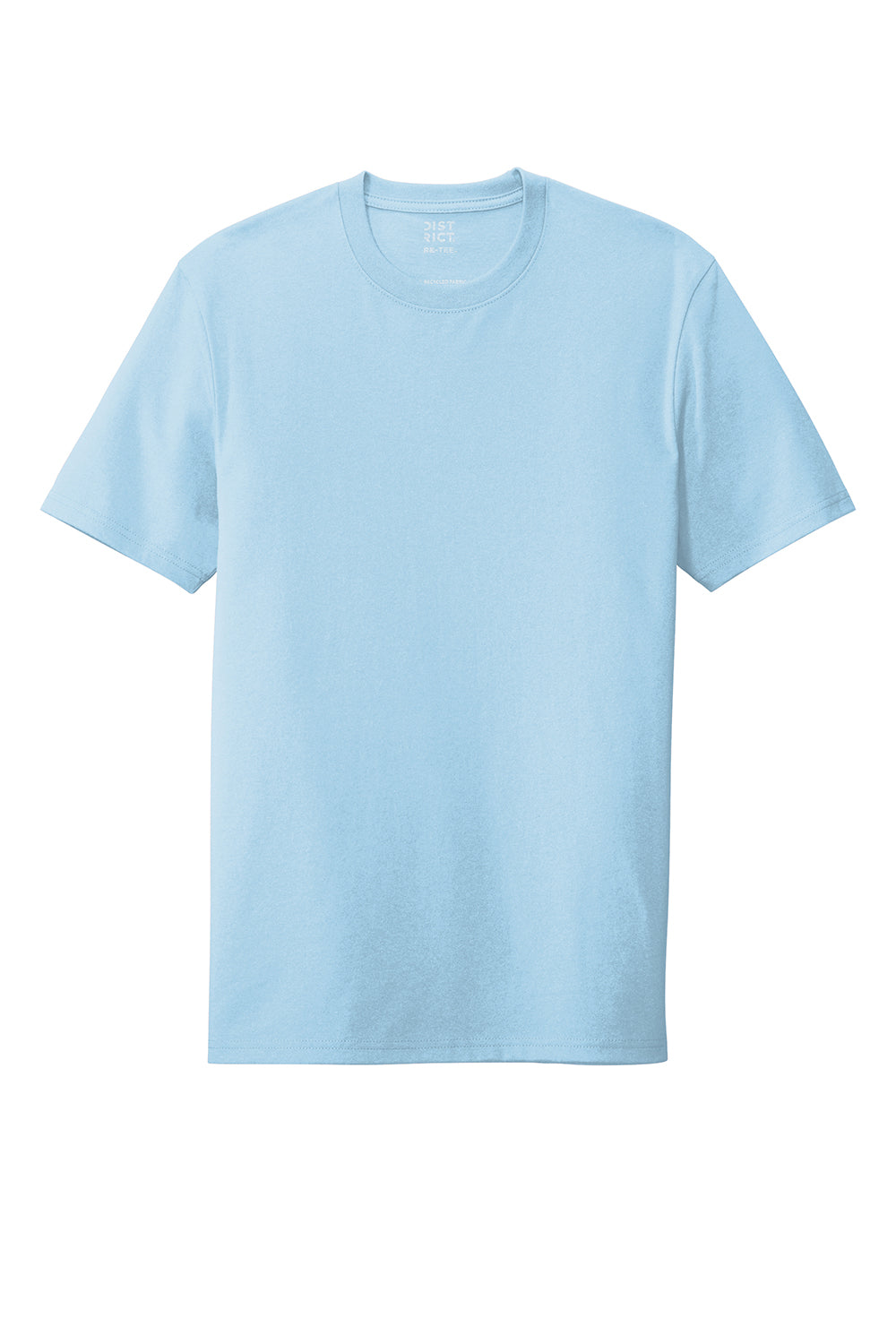 District DT8000 Mens Re-Tee Short Sleeve Crewneck T-Shirt Crystal Blue Flat Front