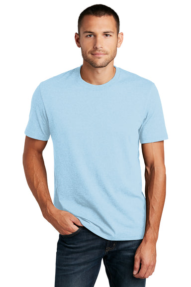 District DT8000 Mens Re-Tee Short Sleeve Crewneck T-Shirt Crystal Blue Model Front