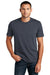 District DT8000 Mens Re-Tee Short Sleeve Crewneck T-Shirt Heather Navy Blue Model Front