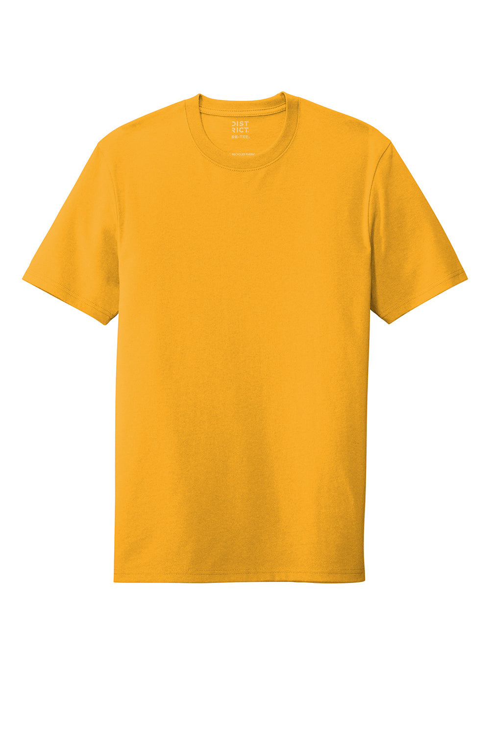 District DT8000 Mens Re-Tee Short Sleeve Crewneck T-Shirt Maize Yellow Flat Front