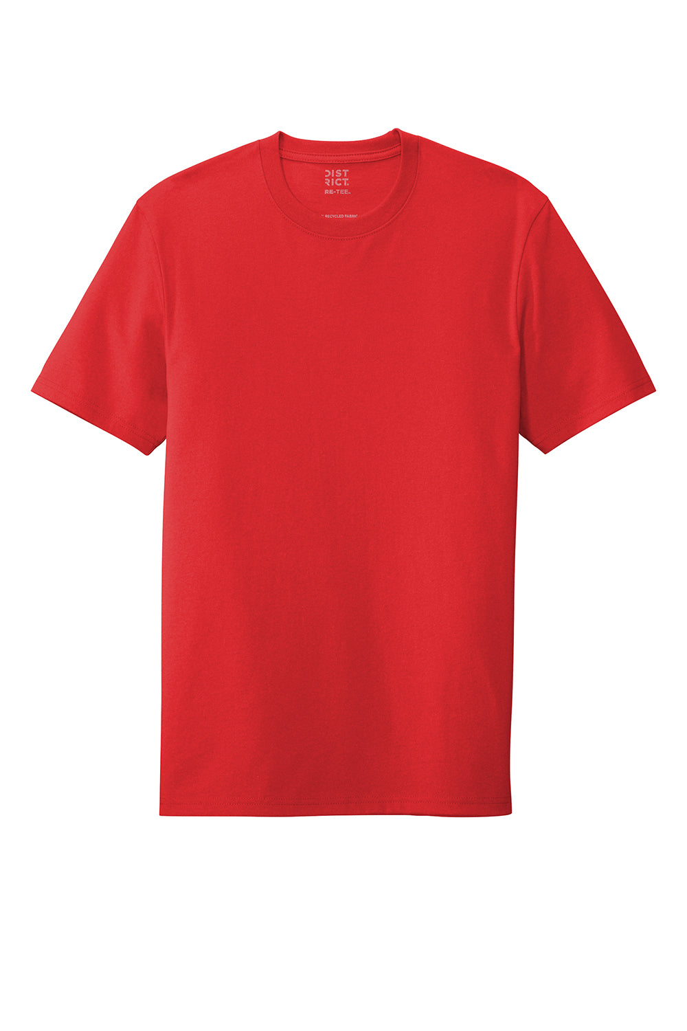 District DT8000 Mens Re-Tee Short Sleeve Crewneck T-Shirt Ruby Red Flat Front