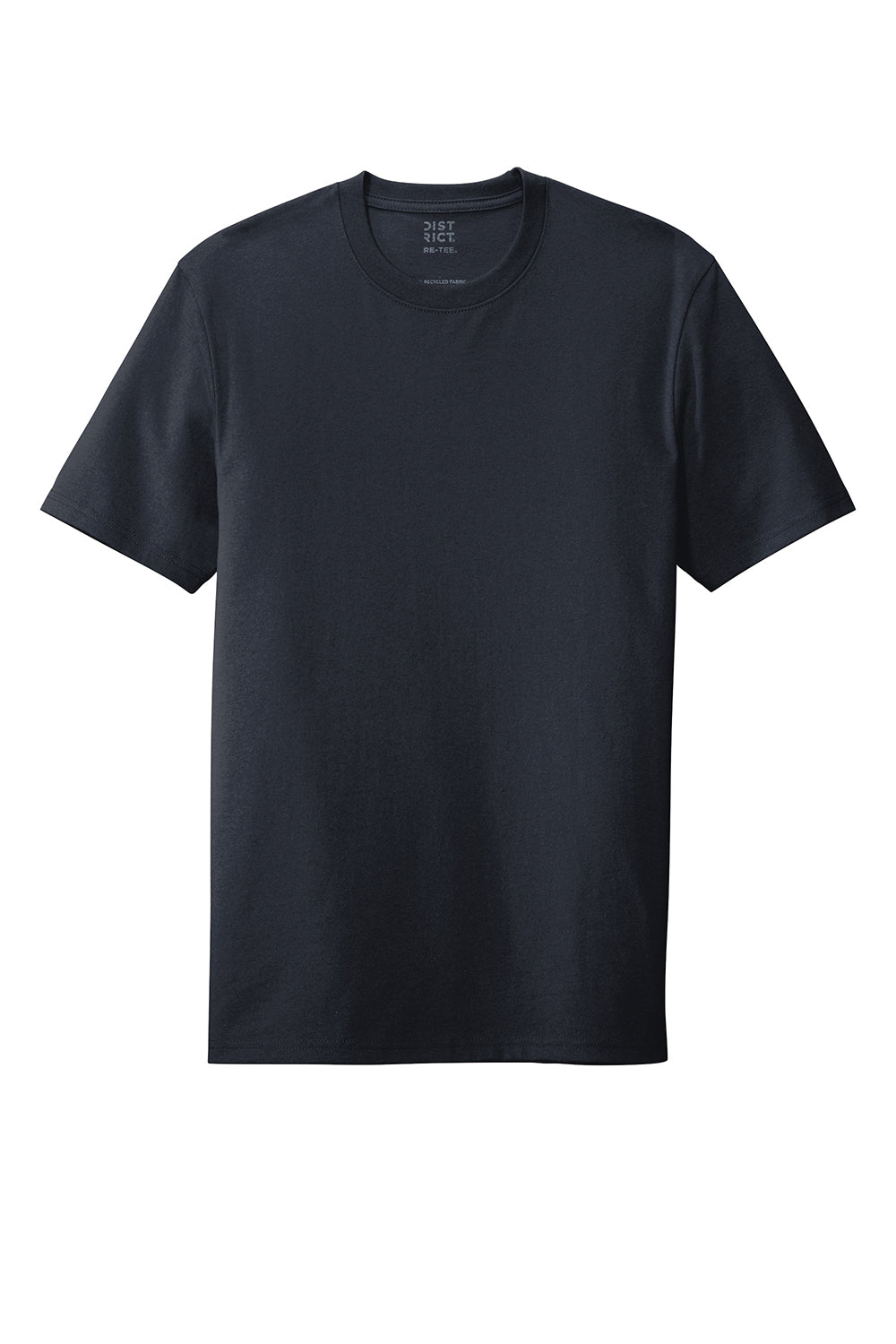 District DT8000 Mens Re-Tee Short Sleeve Crewneck T-Shirt True Navy Blue Flat Front