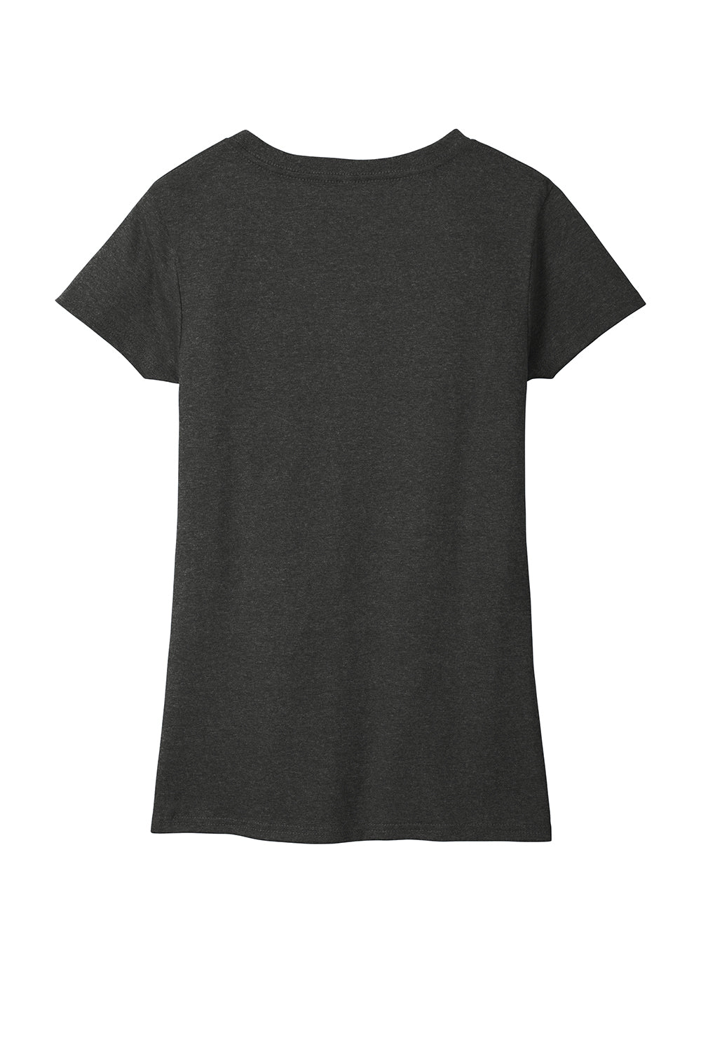 District DT8001 Womens Re-Tee Short Sleeve V-Neck T-Shirt Heather Charcoal Grey Flat Back