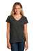 District DT8001 Womens Re-Tee Short Sleeve V-Neck T-Shirt Heather Charcoal Grey Model Front